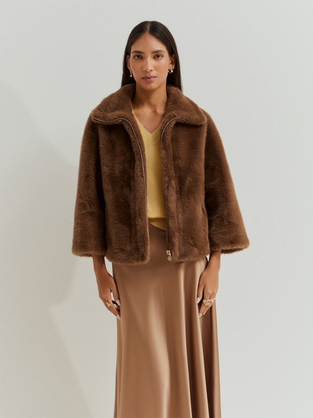 Casaco de Pelo Sintético