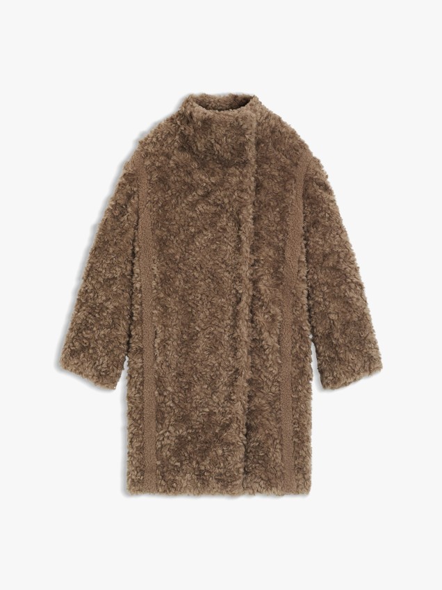 Casaco de Pelo com Gola Subida