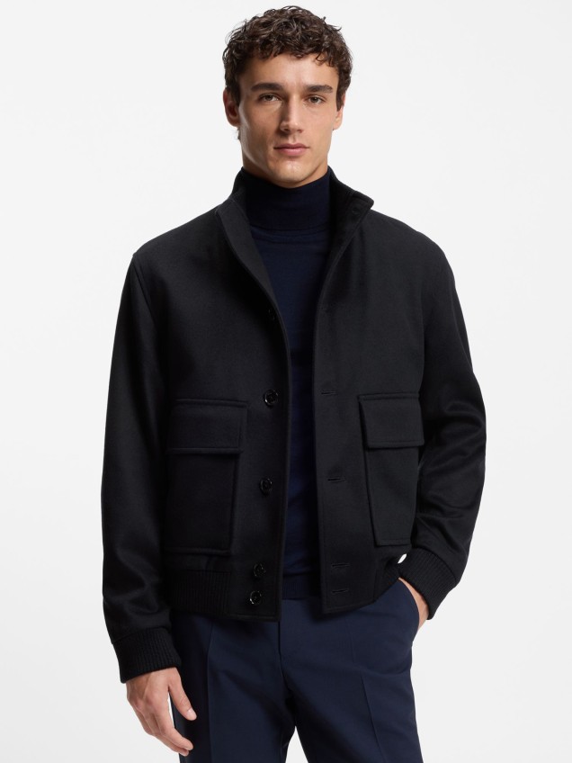 Casaco Bomber em Lã