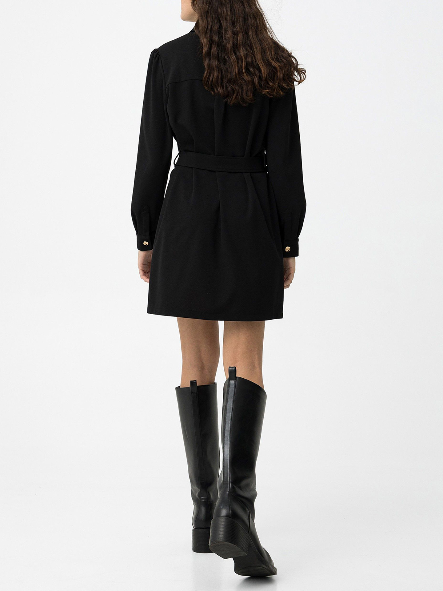 Vestido Camiseiro de Malha com Cinto