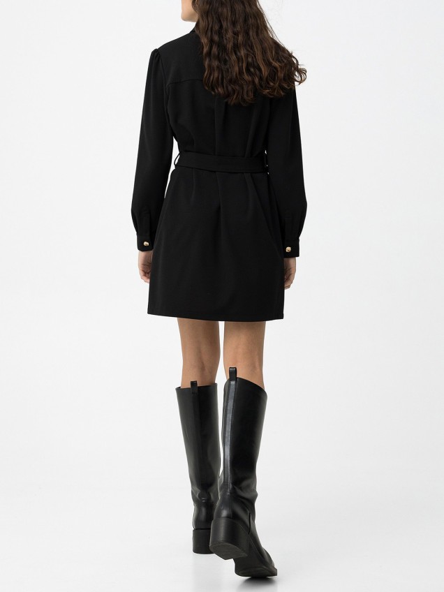 Vestido Camiseiro de Malha com Cinto