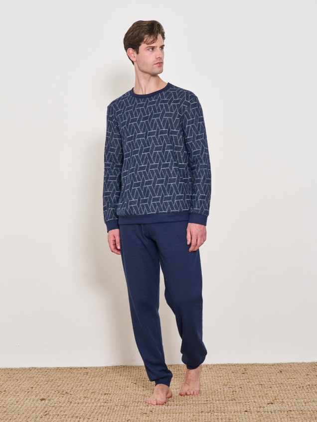 Pijama de Manga Comprida e Calas