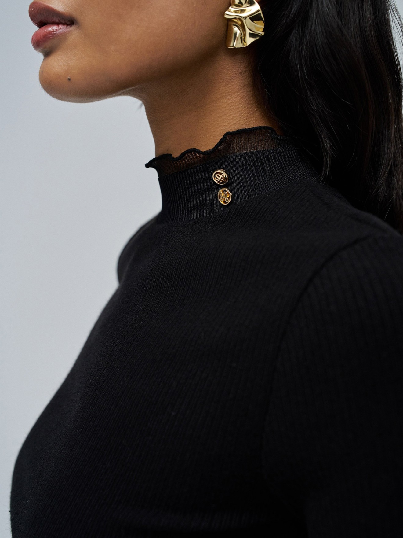 Camisola de Malha com Gola Alta