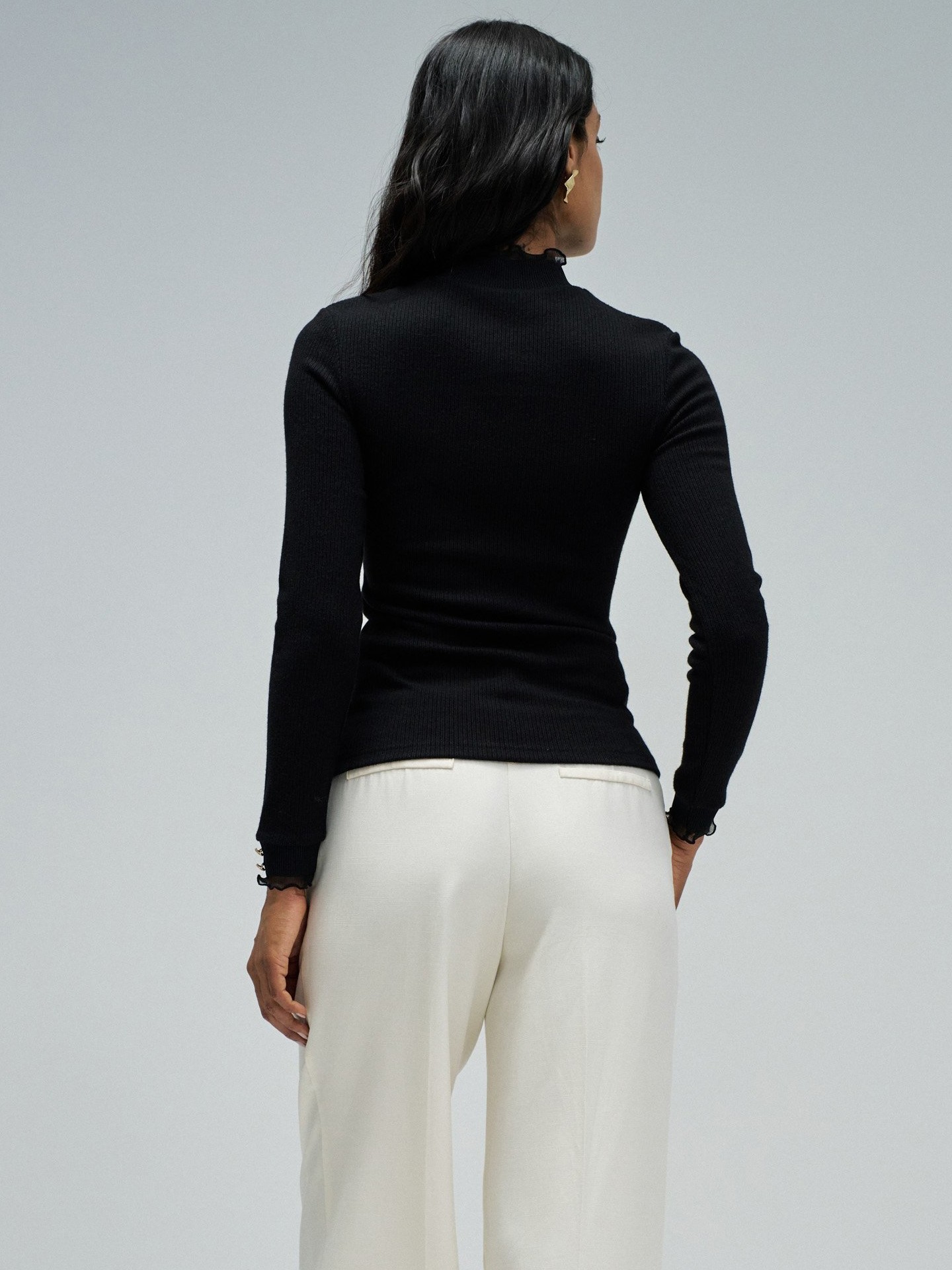 Camisola de Malha com Gola Alta