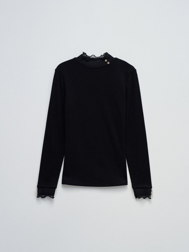 Camisola de Malha com Gola Alta