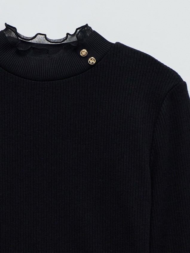 Camisola de Malha com Gola Alta