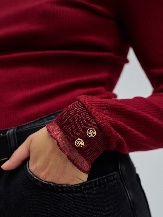 Camisola de Malha com Gola Alta