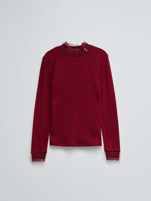 Camisola de Malha com Gola Alta