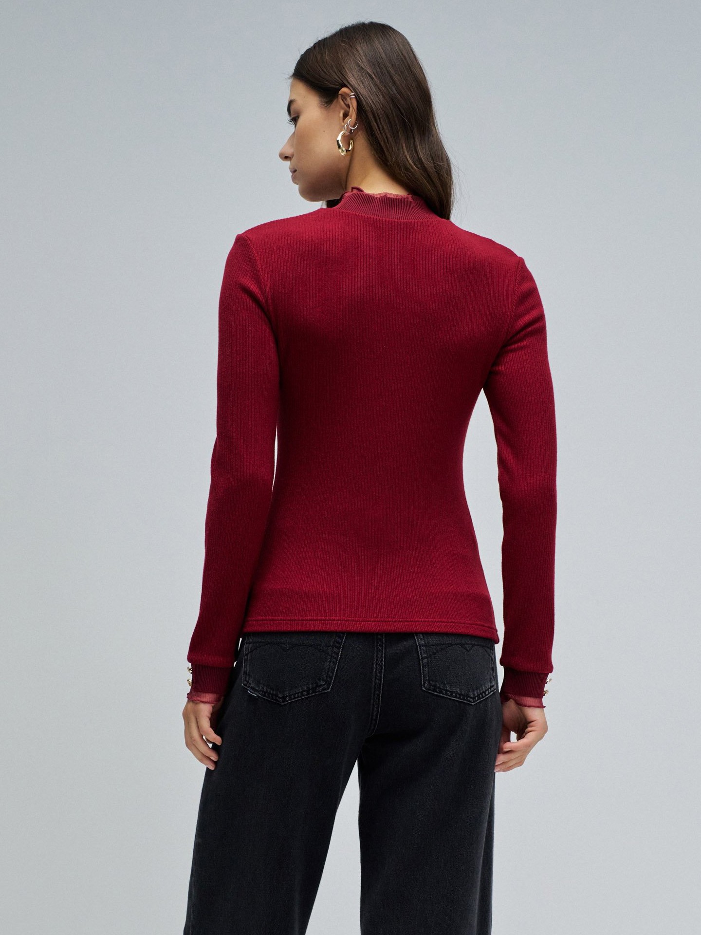 Camisola de Malha com Gola Alta