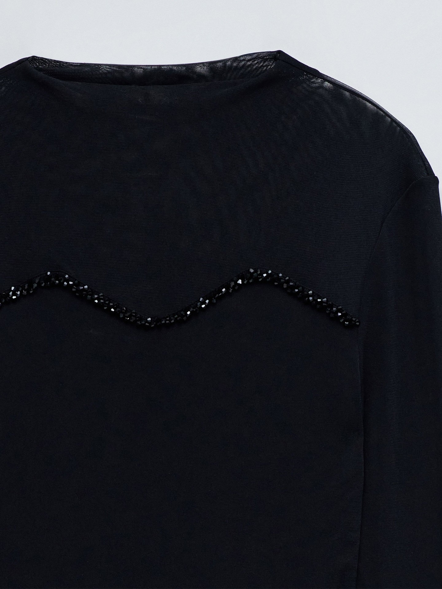 Camisola de Gola Alta com Tule