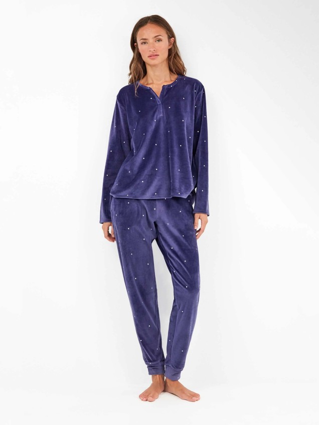 Pijama de Malha Polar Elstica com Padro