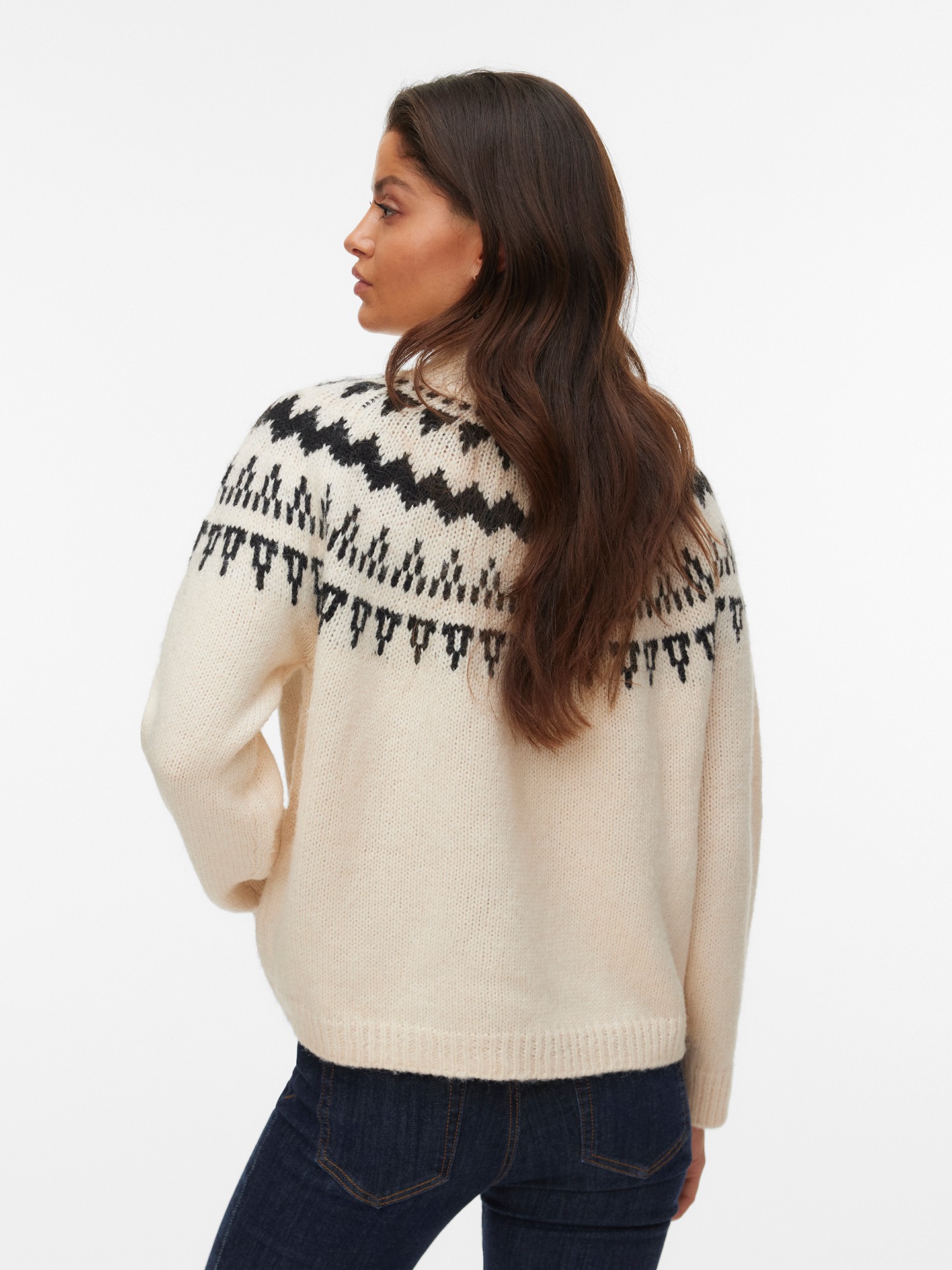 Camisola de Malha com Padrão Jacquard