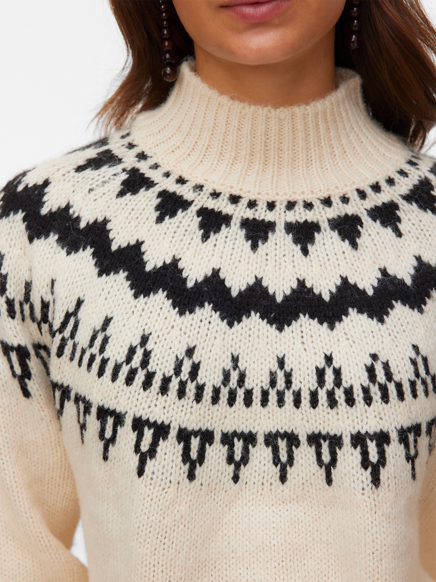 Camisola de Malha com Padrão Jacquard