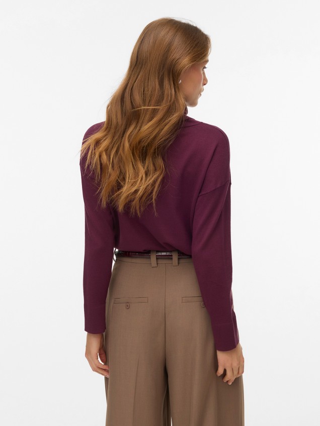 Camisola de Malha com Gola Alta