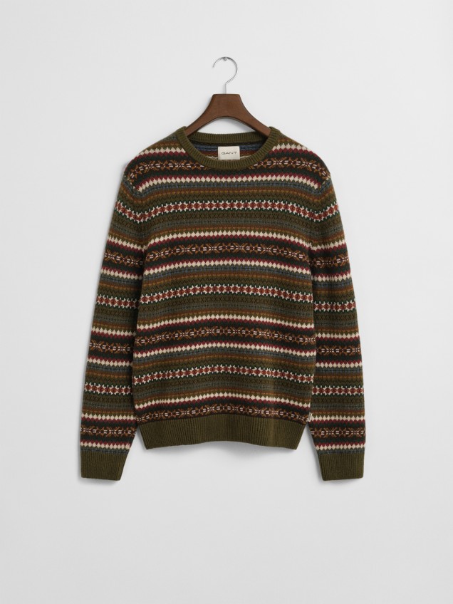 Camisola de Malha com Padrão Geométrico