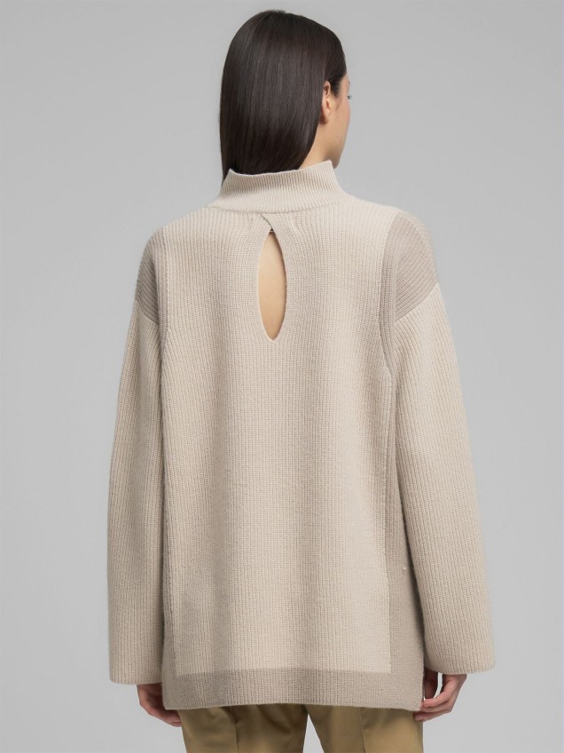 Camisola de Malha com Gola Alta