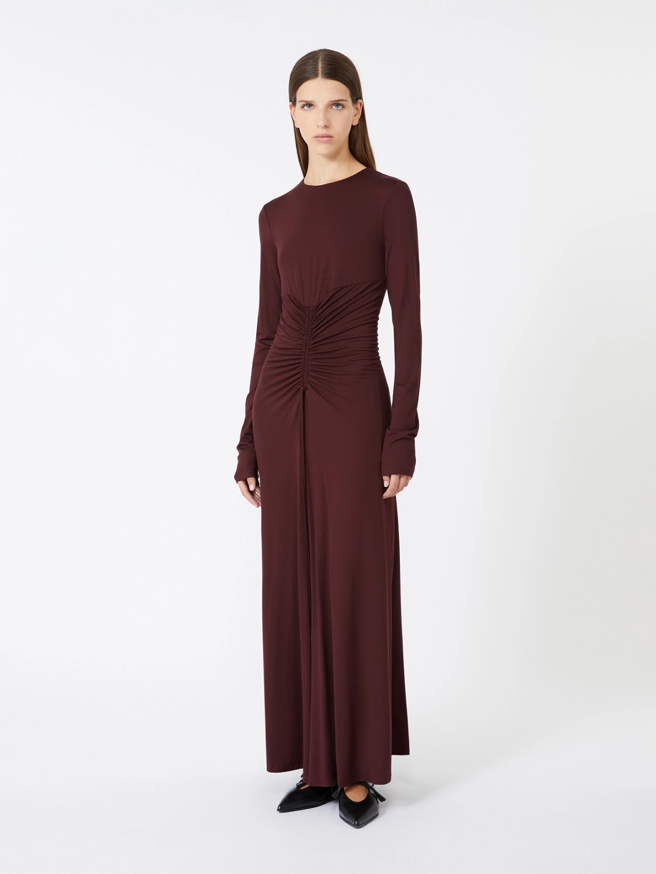 Vestido com Detalhe Franzido Doppia