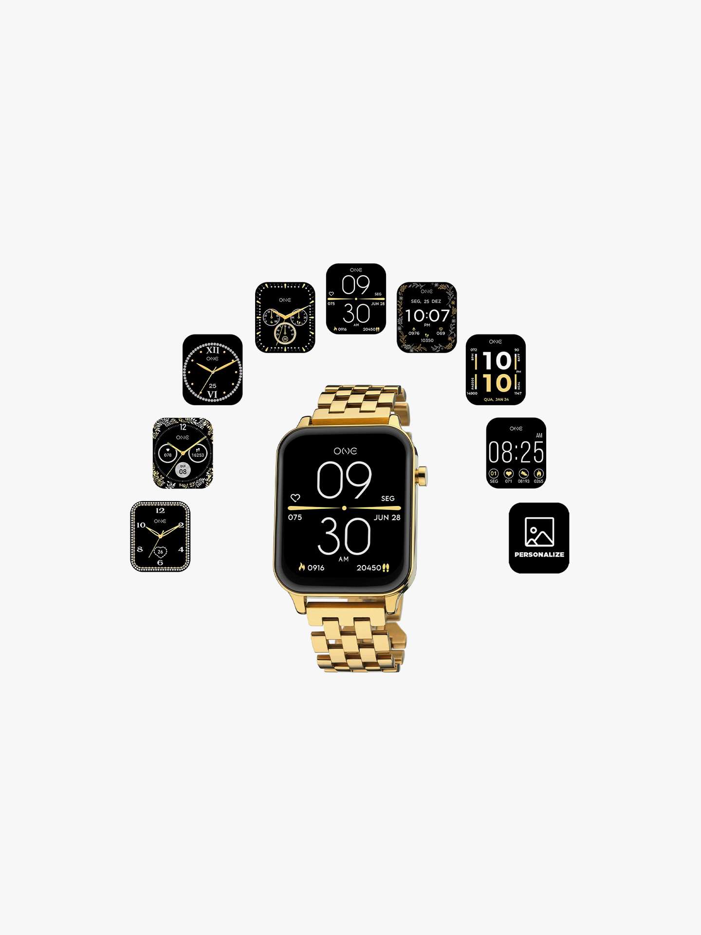 Smartwatch One MagicCall Gold Links