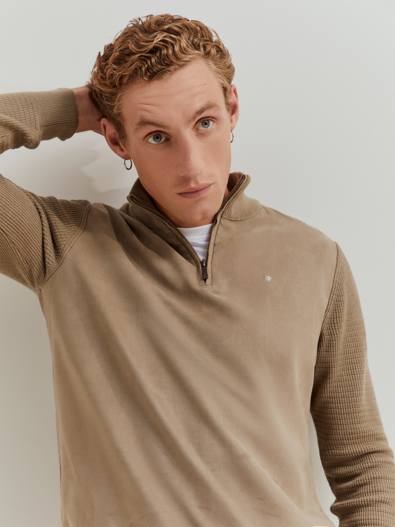 Camisola de Malha Combinada com Fecho