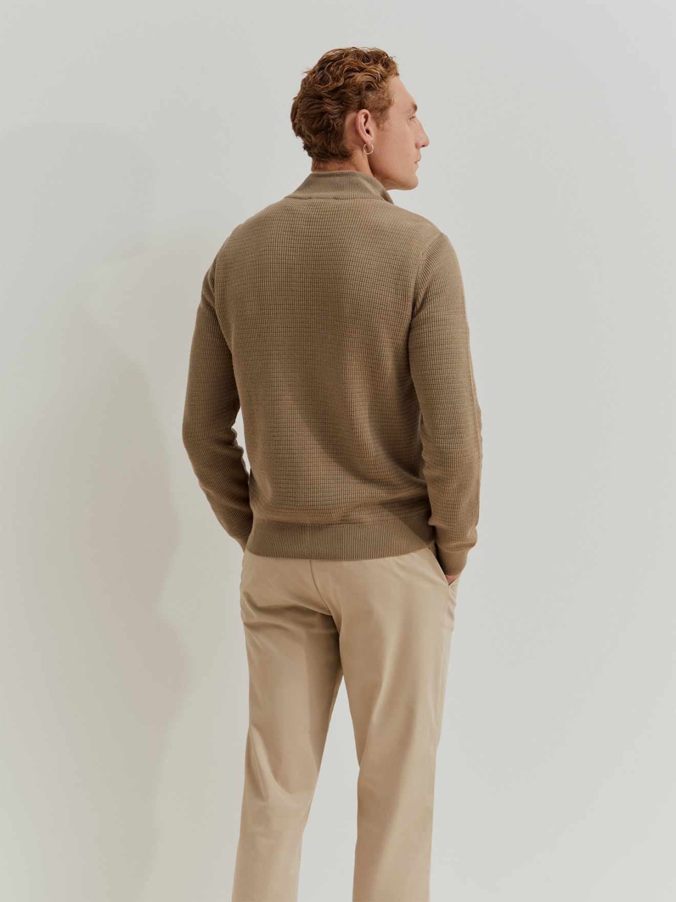 Camisola de Malha Combinada com Fecho