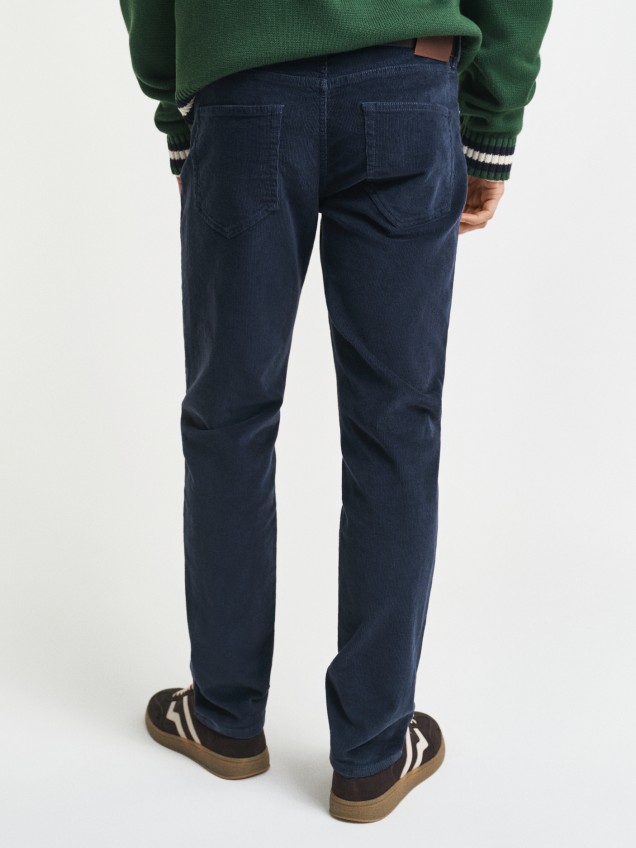 Calças de Ganga em Bombazine Slim Fit