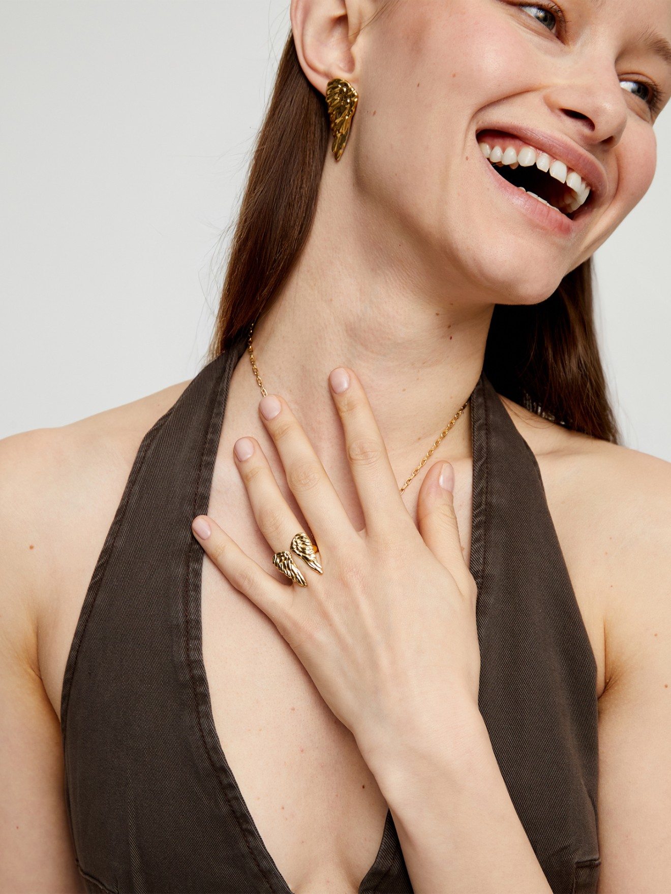 Anel Aberto com Design de Asas