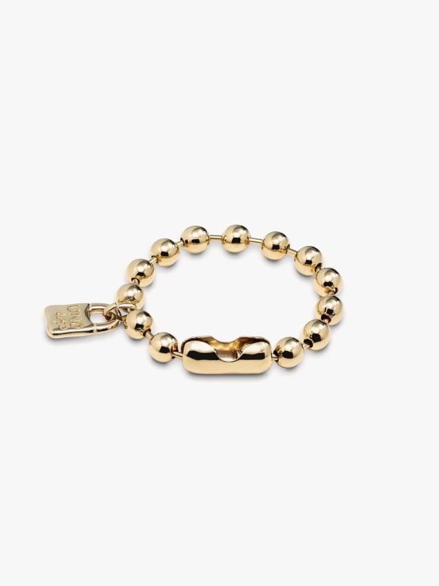 Pulseira de Contas com Pendente de Cadeado