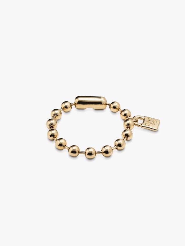 Pulseira de Contas com Pendente de Cadeado