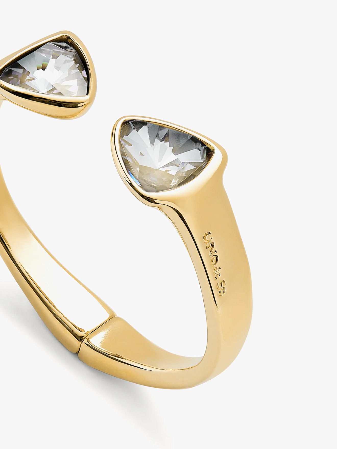 Bracelete R�gida Aberta com Dois Cristais Facetados