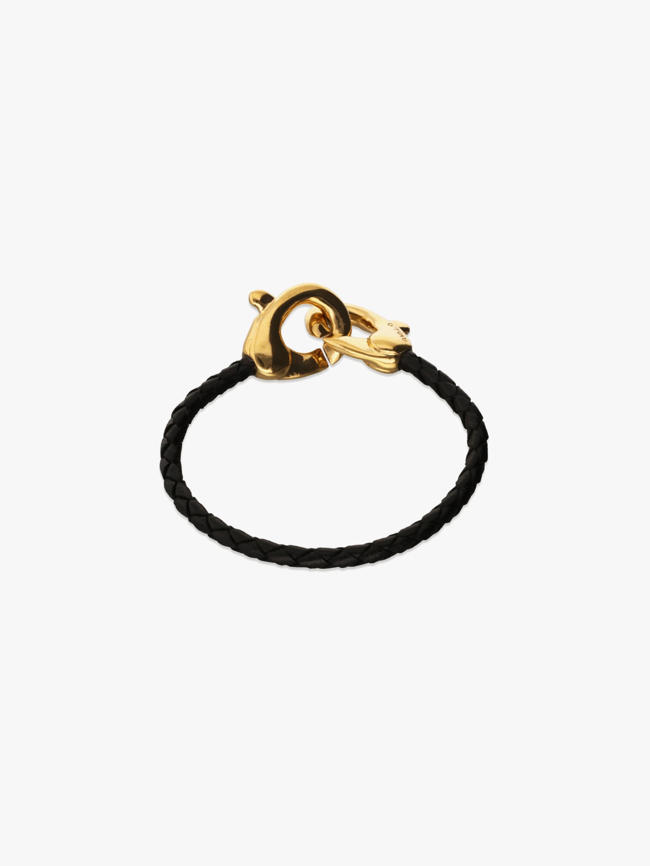 Pulseira em Pele Entranada com Fecho de Mosqueto Duplo