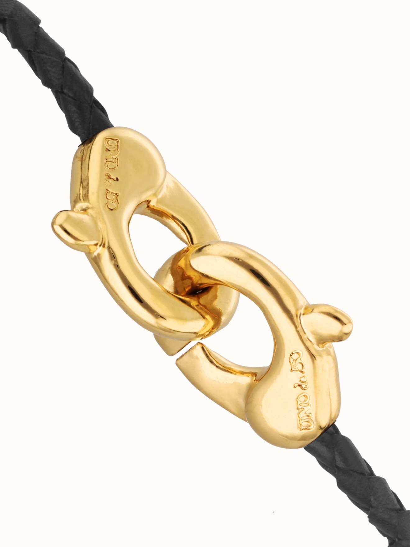 Pulseira em Pele Entranada com Fecho de Mosqueto Duplo