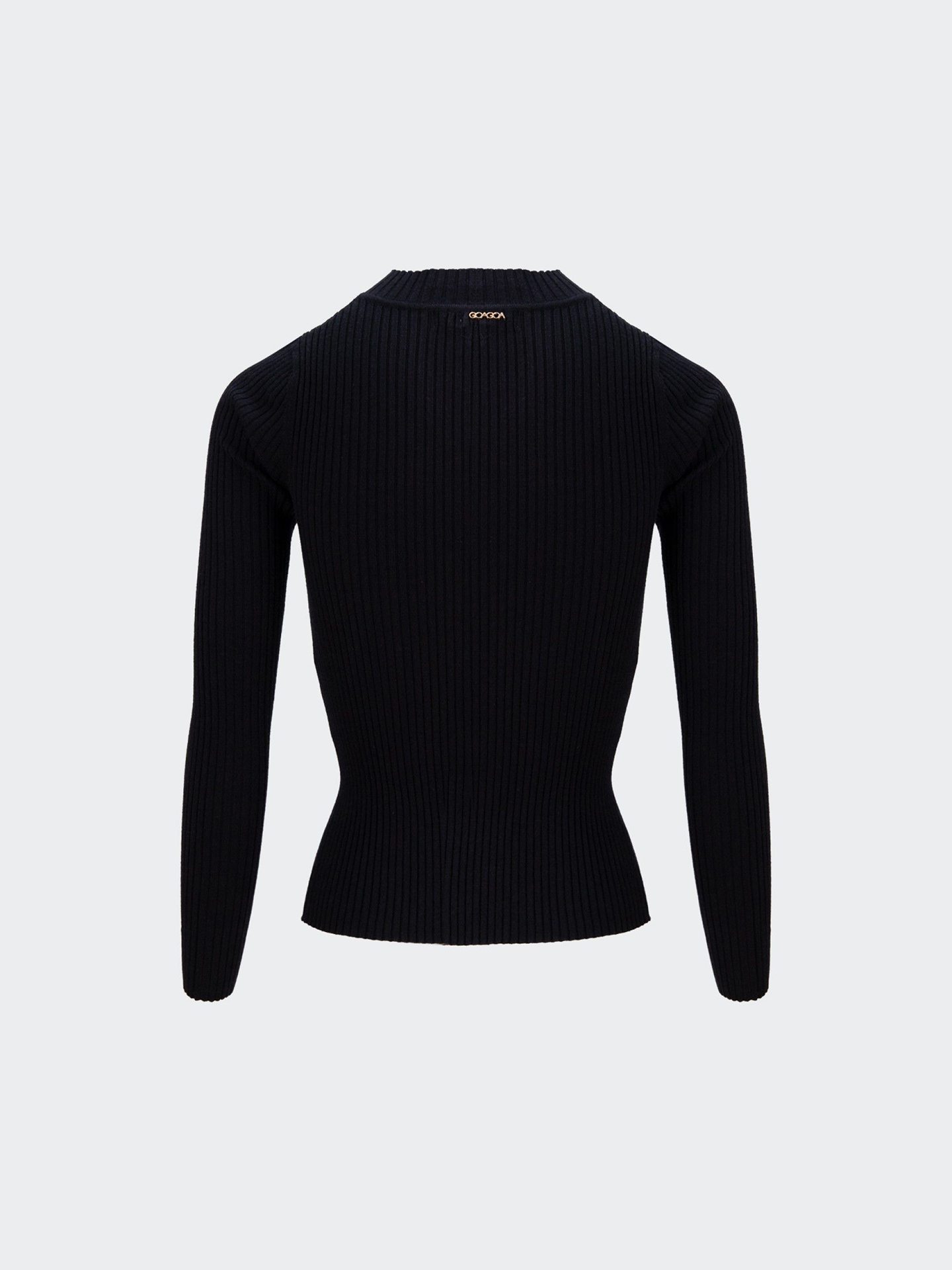 Camisola de Malha Canelada com Gola Alta