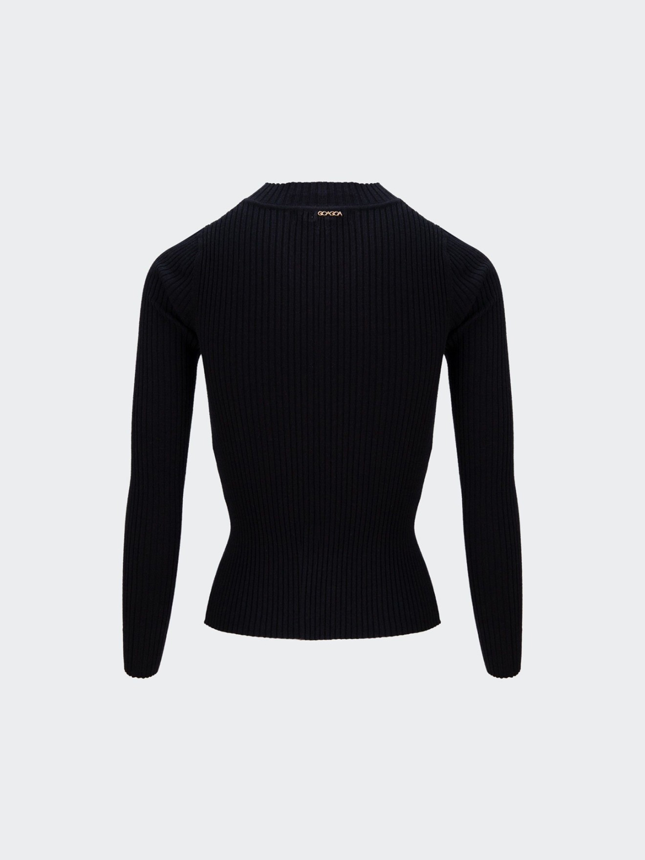 Camisola de Malha Canelada com Gola Alta