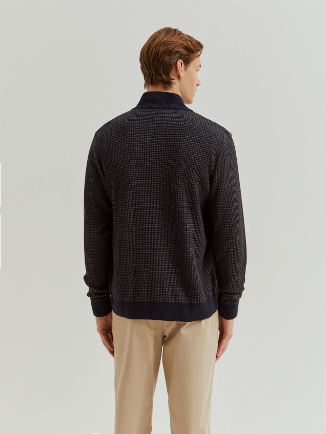 Casaco Combinado de Gola Alta