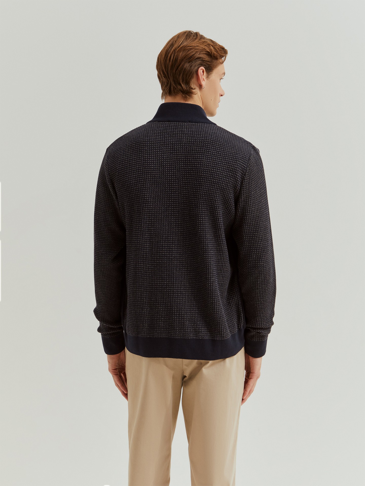 Casaco Combinado de Gola Alta