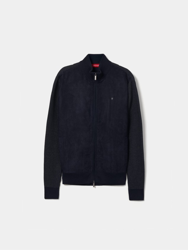 Casaco Combinado de Gola Alta