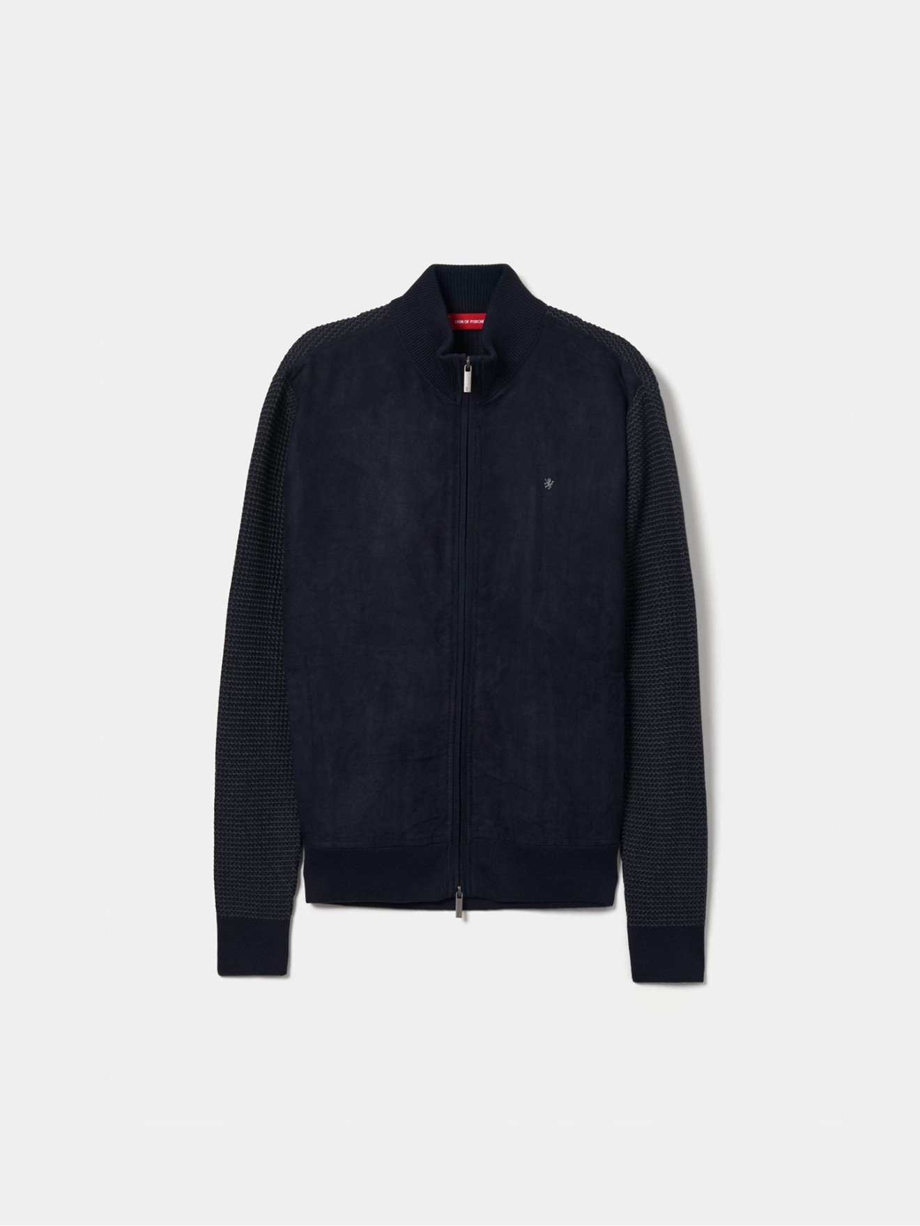 Casaco Combinado de Gola Alta