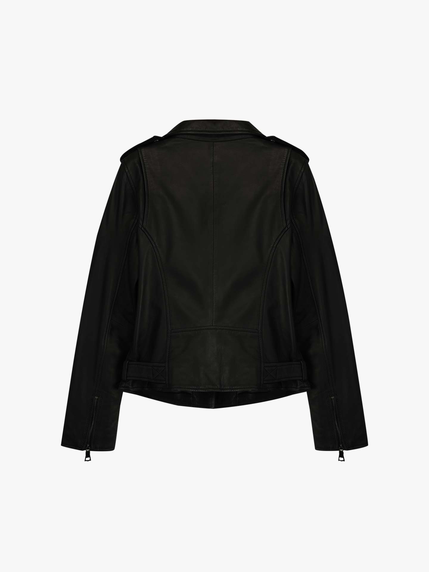 Blusão de Pele com Gola de Lapela