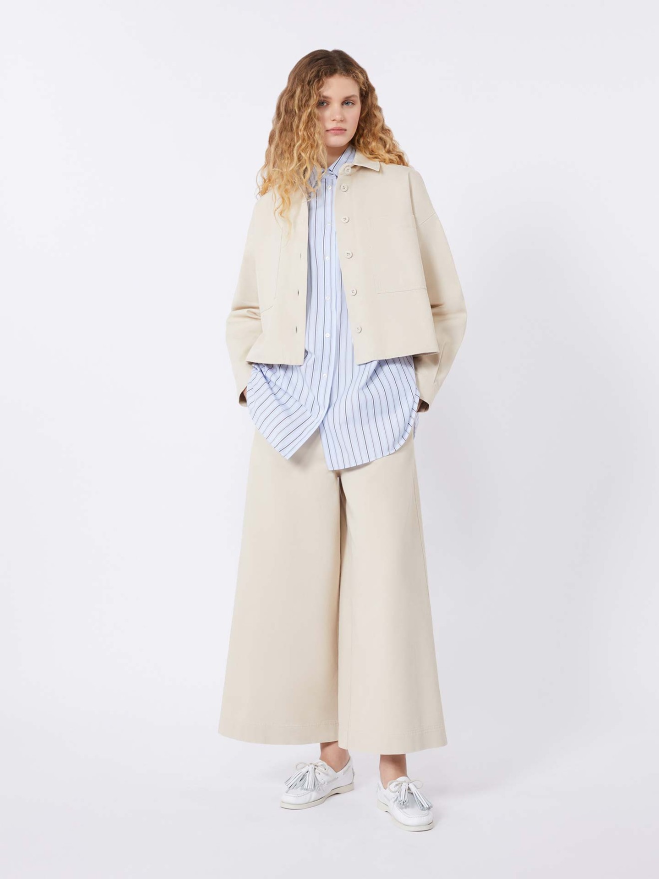 Calças Cropped de Perna Larga WKDARIETE