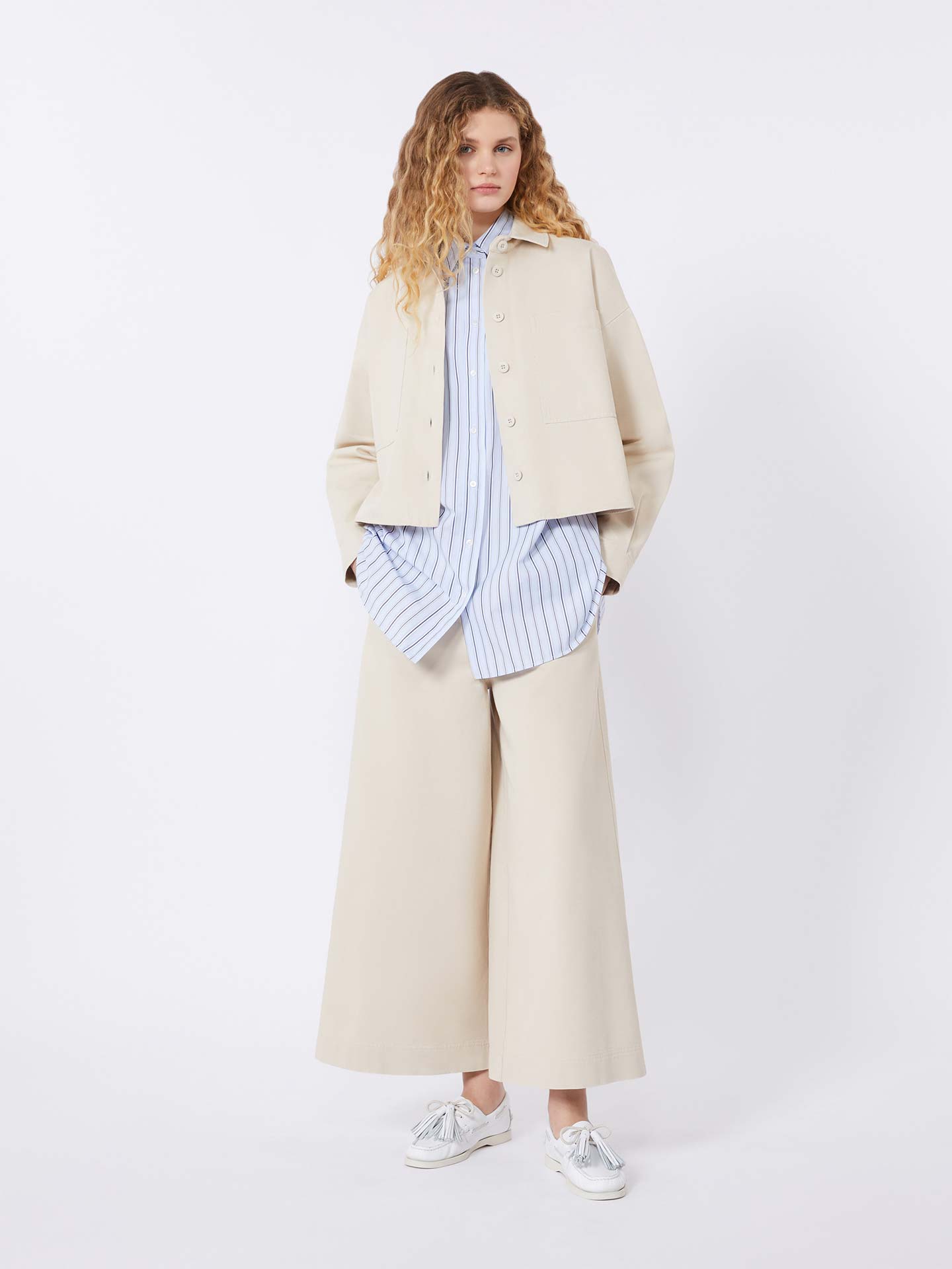 Calças Cropped de Perna Larga WKDARIETE