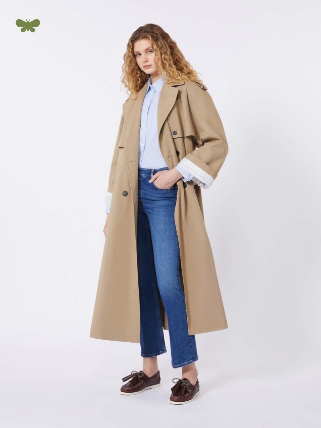 Calças de Ganga Flare Cropped WKDRAPALLO