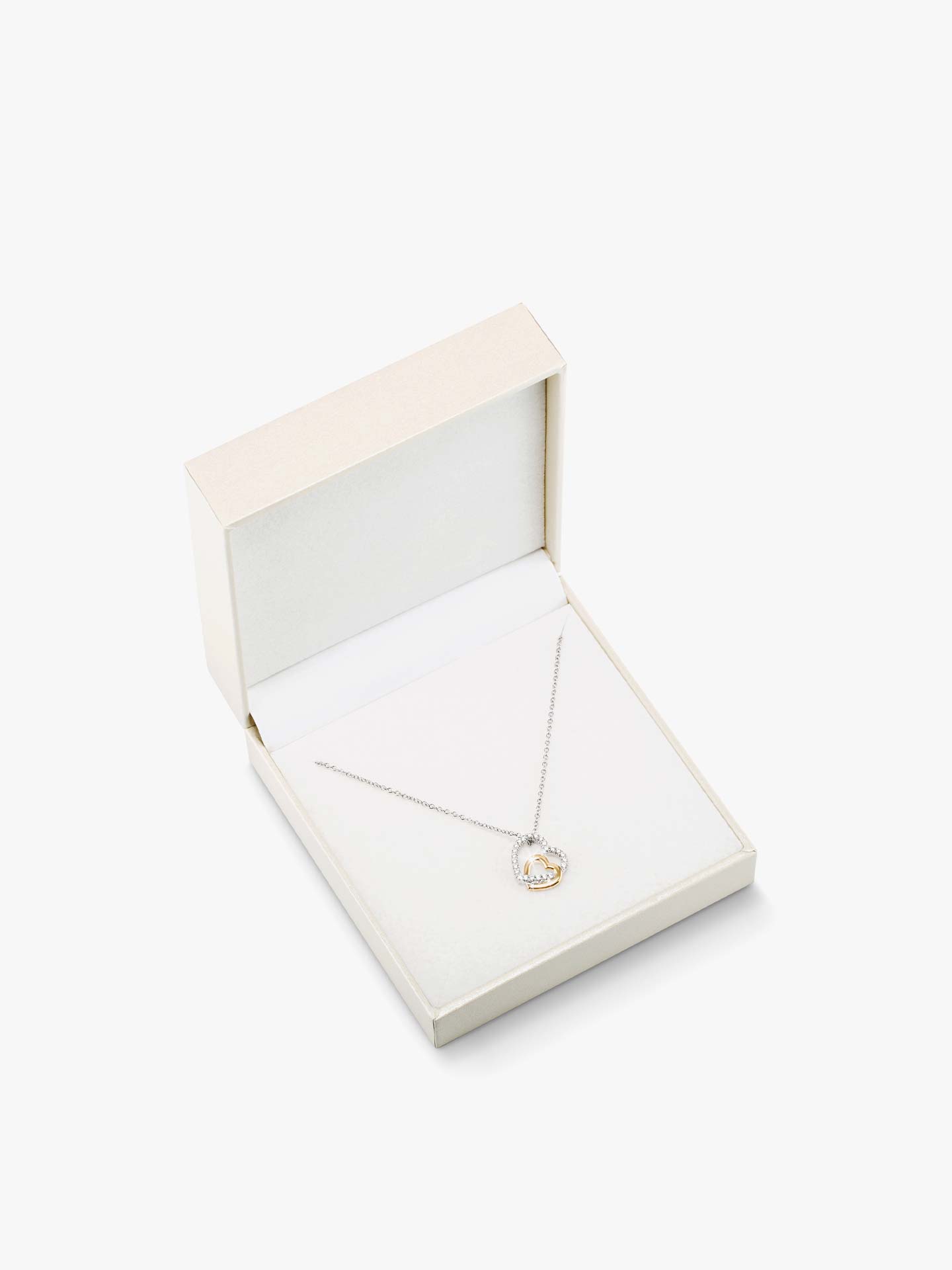 Colar Classy Double Heart Bicolor