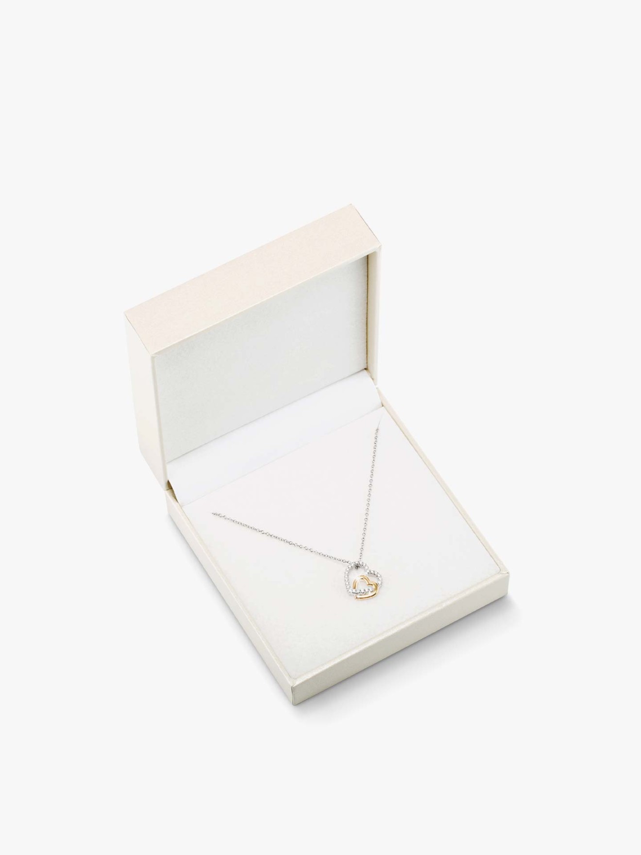 Colar Classy Double Heart Bicolor