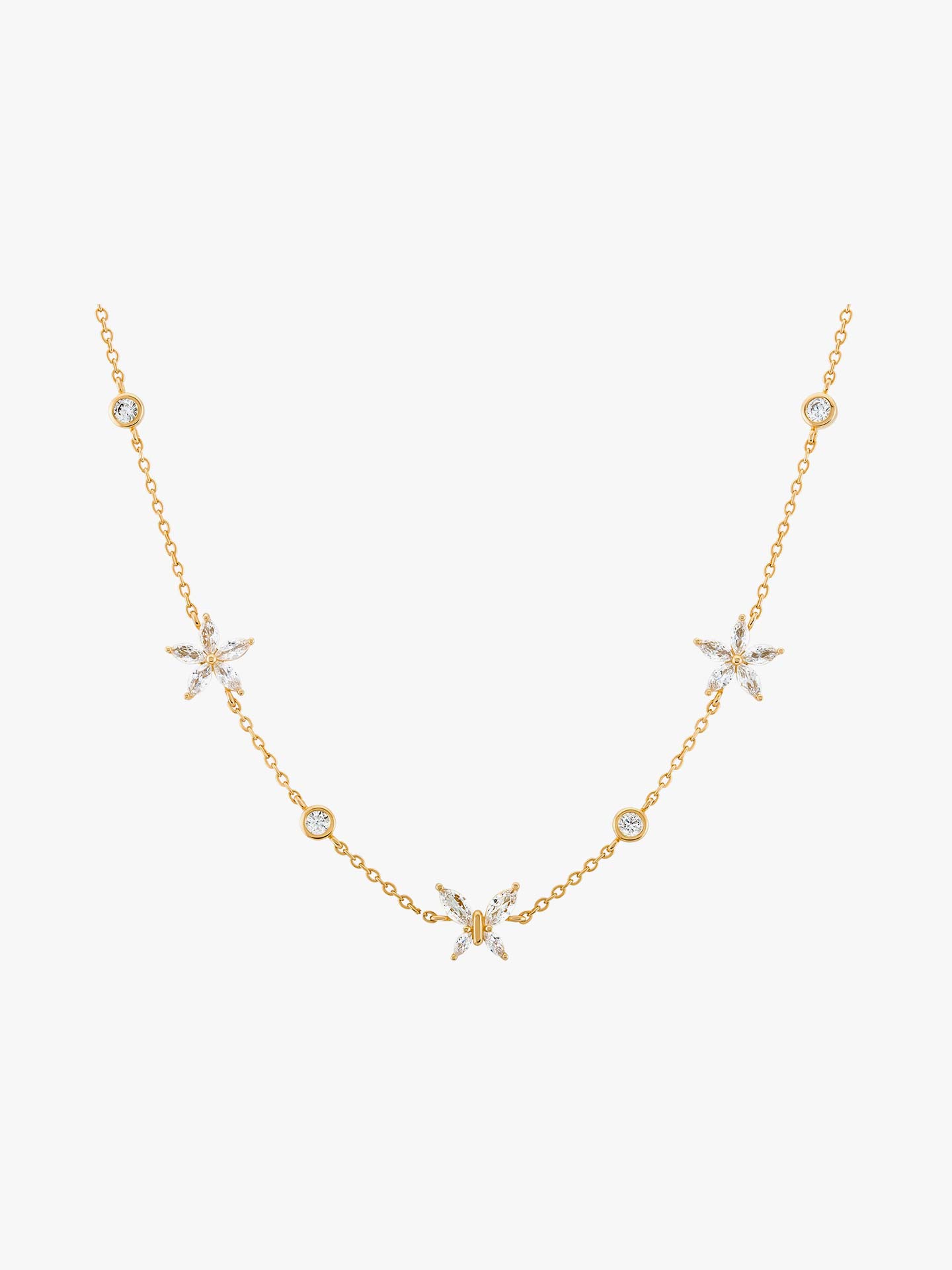 Colar Matchy Navete Flowers and Butterfly