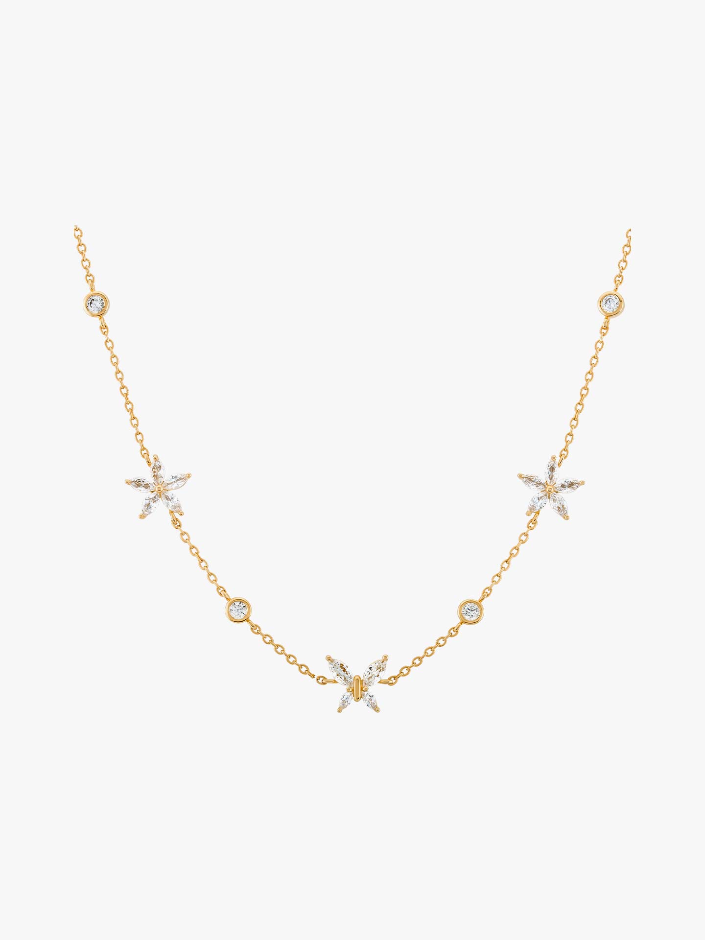 Colar Matchy Navete Flowers and Butterfly