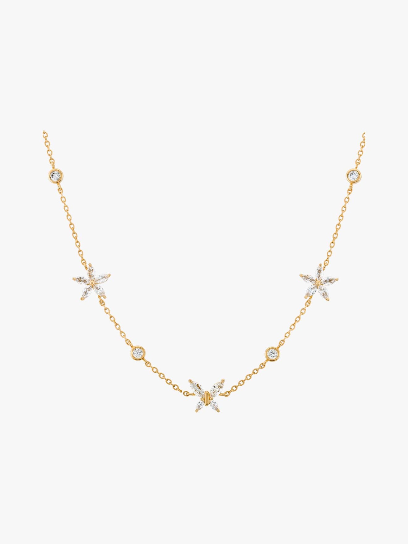 Colar Matchy Navete Flowers and Butterfly
