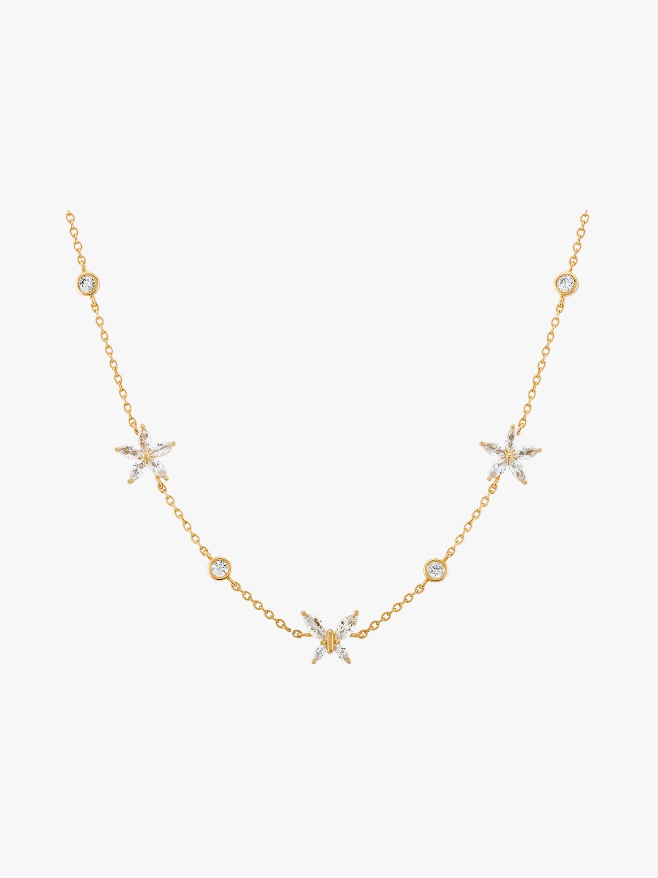 Colar Matchy Navete Flowers and Butterfly