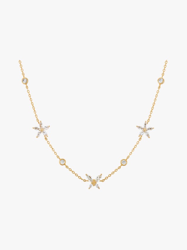 Colar Matchy Navete Flowers and Butterfly