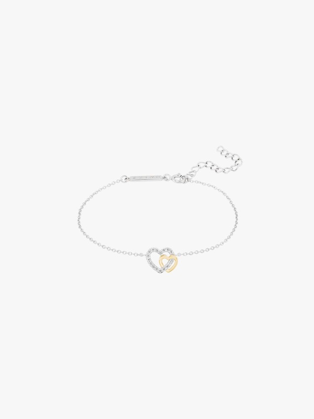 Pulseira Classy Two Hearts Golden