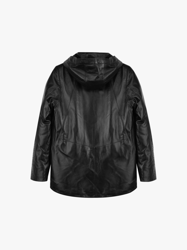 Casaco de Pele com Capuz